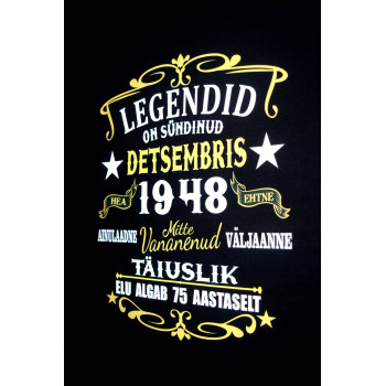 Legendid on sündinud ...  T-särk Naiste /Meeste - Aastat, kuud, vanust saab ise valida