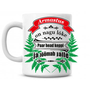 Armastus on nagu lõke paar head keppi ja lõõmab jälle Tass Armastus on nagu lõke paar head keppi ja lõõmab jälle Tass